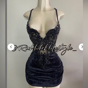 The " Kellie " Crystal Halter Top Dress - image 1